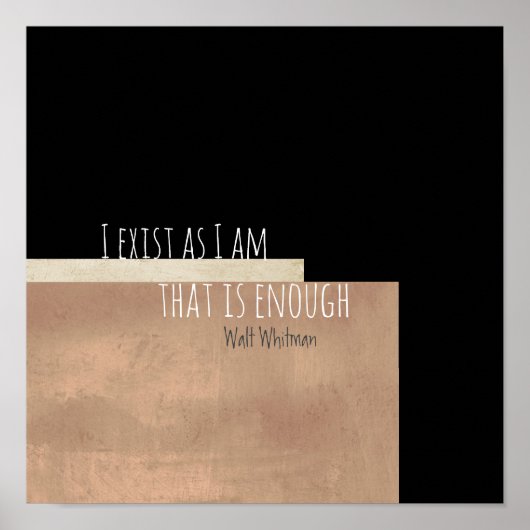 私はウォルト感動的・ホイットマンの文学引用文 ポスター (正面)