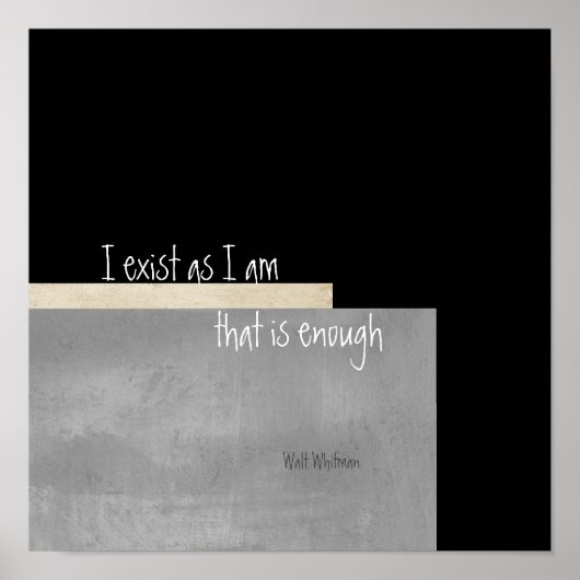 私はウォルト感動的・ホイットマン引用文ポスターを存在する ポスター (正面)