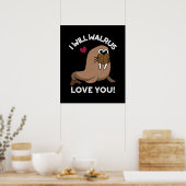 私はウォレス愛してあおもしろいなたの動物プンダーク ポスター (キッチン)