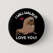 私はウォレス愛してあおもしろいなたの動物プンダーク 缶バッジ (正面)