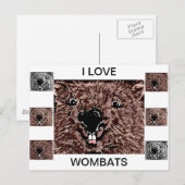 私はウォンバットが大好き ポストカード (正面/裏面)