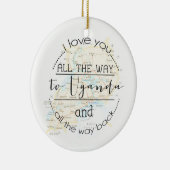 私はウガンダおよび背部クリスマスのオーナメントに愛します セラミックオーナメント (右)