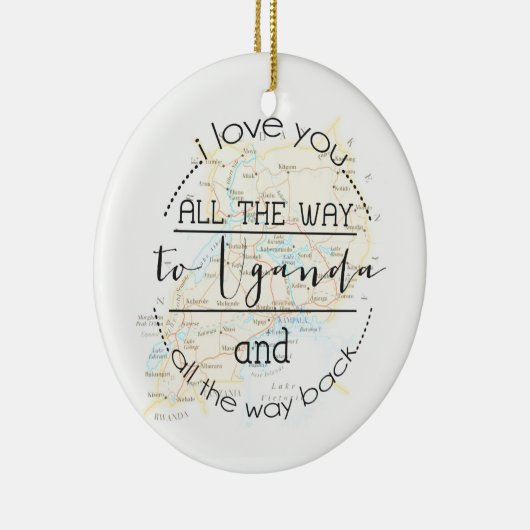 私はウガンダおよび背部クリスマスのオーナメントに愛します セラミックオーナメント (右)