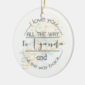 私はウガンダおよび背部クリスマスのオーナメントに愛します セラミックオーナメント (左)