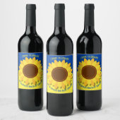 私はウクライナとインベーダーに飲むヒマワリを植える ワインラベル (ボトル)