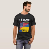 私はウクライナと共に米国ウクライナ友好関係を結ぶ Tシャツ (正面フル)