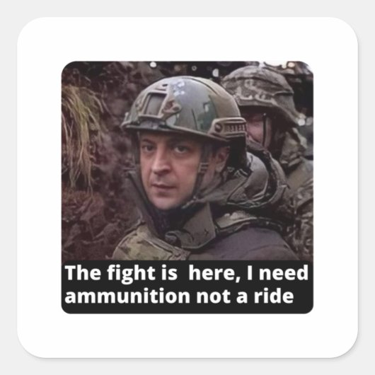 私はウクライナと立ち、私はゼレンスキーと立つ スクエアシール (正面)