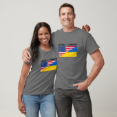 私はウクライナに賛成です。米国・ウクライナ国旗 Tシャツ (ユニセックス)