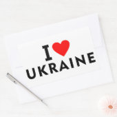 私はウクライナの国のようにハート旅行観光が大好き 長方形シール (封筒)