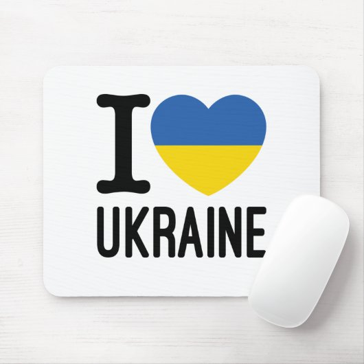 私はウクライナハート国旗が大好き マウスパッド (マウス)