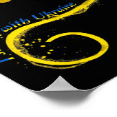 私はウクライナ国旗の平和フリーウクライナと立つ ポスター (角)