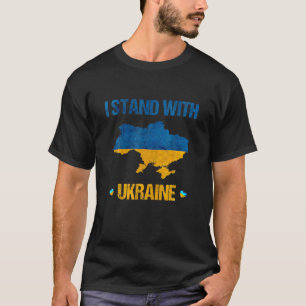 私はウクライナ国旗Suポーティング英国と一緒に立つ Tシャツ