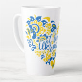 私はウクライナ感動的引用文ハート カフェラテマグ (左アングル)