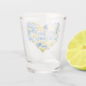 私はウクライナ感動的引用文ハート ショットグラス (裏面)