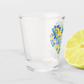 私はウクライナ感動的引用文ハート ショットグラス (左)