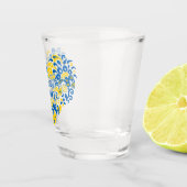 私はウクライナ感動的引用文ハート ショットグラス (右)