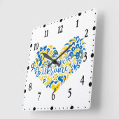 私はウクライナ感動的引用文ハート スクエア壁時計 (傾斜)