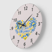 私はウクライナ感動的引用文ハート ラージ壁時計 (傾斜)