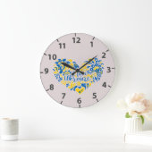 私はウクライナ感動的引用文ハート ラージ壁時計 (ホーム)