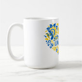 私はウクライナ感動的引用文ハートMu大好き コーヒーマグカップ (左)