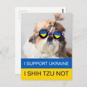 私はウクライナIシーズー（犬）Tzu Notハートフラグをサポート ポストカード (正面/裏面)