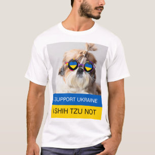 私はウクライナIシーズー(犬)Tzu Notハートフラグをサポート Tシャツ
