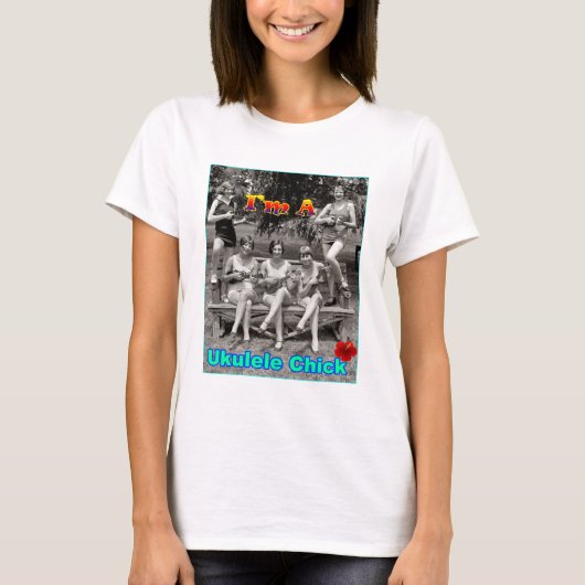 私はウクレレのひよこです Tシャツ (正面)