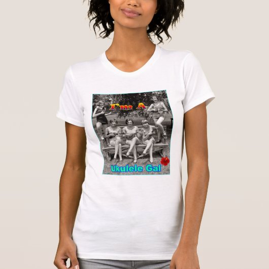 私はウクレレGalです Tシャツ (正面)