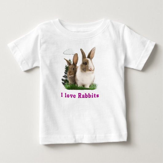私はウサギが大好きだ ベビーTシャツ (正面)