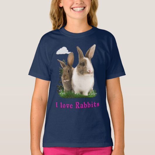 私はウサギが大好きだ Tシャツ (正面)