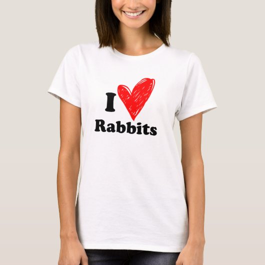 私はウサギが大好きだ Tシャツ (正面)