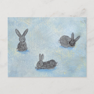 私はウサギのおもしろいユニークアートの夢を見る絵画 ポストカード