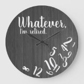 私はウッド退職したリタ素朴イメントグおもしろいレイ ラージ壁時計 (正面)