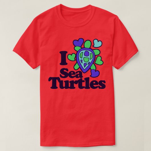 私はウミガメが大好きだ Tシャツ (デザイン正面)