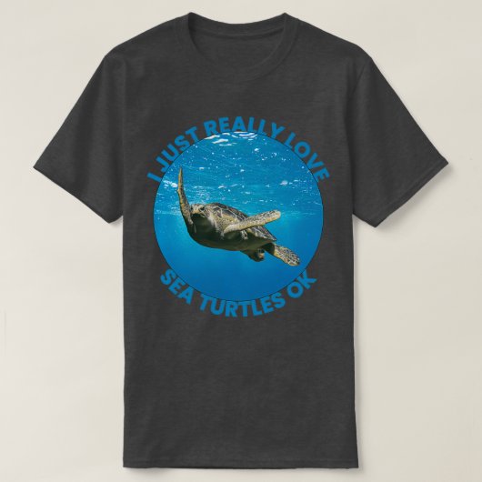 私はウミガメが大好き Tシャツ (デザイン正面)