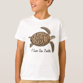 私はウミガメの子供のTシャツを愛します Tシャツ (正面)