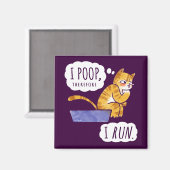 私はウンチだから走猫おもしろいだ マグネット (正面/裏面)