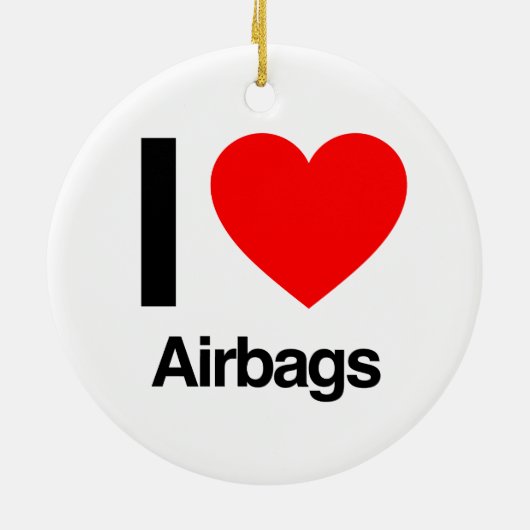 私はエアバッグが大好きだ セラミックオーナメント (裏面)