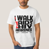 私はエイズHIVの認識度のために歩きます Tシャツ (正面)