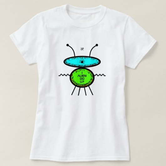 私はエイリアンする?Meet Bernard (エイリアンスケッチ) v2 Tシャツ (デザイン正面)