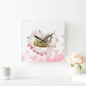 私はエウエが好き     スクエア壁時計 (ホーム)