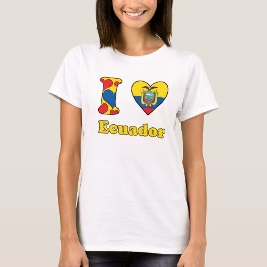 私はエクアドルが大好き Tシャツ (正面)