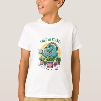 私はエシェヴェリを特徴とする植物のユーモアのあるデザインを濡らした Tシャツ