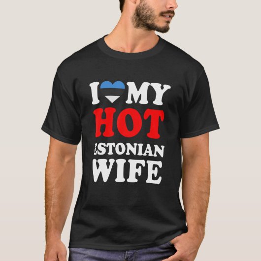 私はエストニアの妻の夫が大好き Tシャツ (正面)
