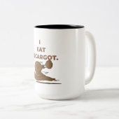 私はエス食べカルゴ(カタツムリ)。 ツートーンマグカップ (正面右)