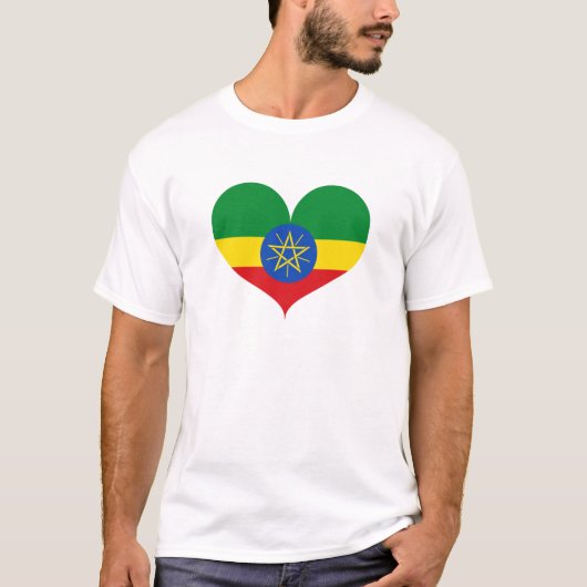 私はエチオピア国旗が大好き Tシャツ (正面)