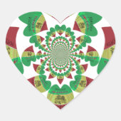 私はエチオピア愛ラブルハート国旗の国色 ハートシール (正面)
