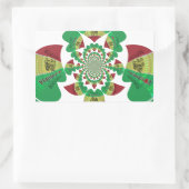 私はエチオピア愛ラブルハート国旗の国色 長方形シール (バッグ)