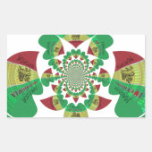 私はエチオピア愛ラブルハート国旗の国色 長方形シール (正面)