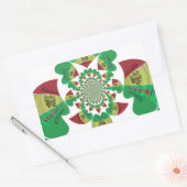 私はエチオピア愛ラブルハート国旗の国色 長方形シール (封筒)